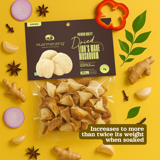 Dried Lion's Mane Mushroom (Pieces)