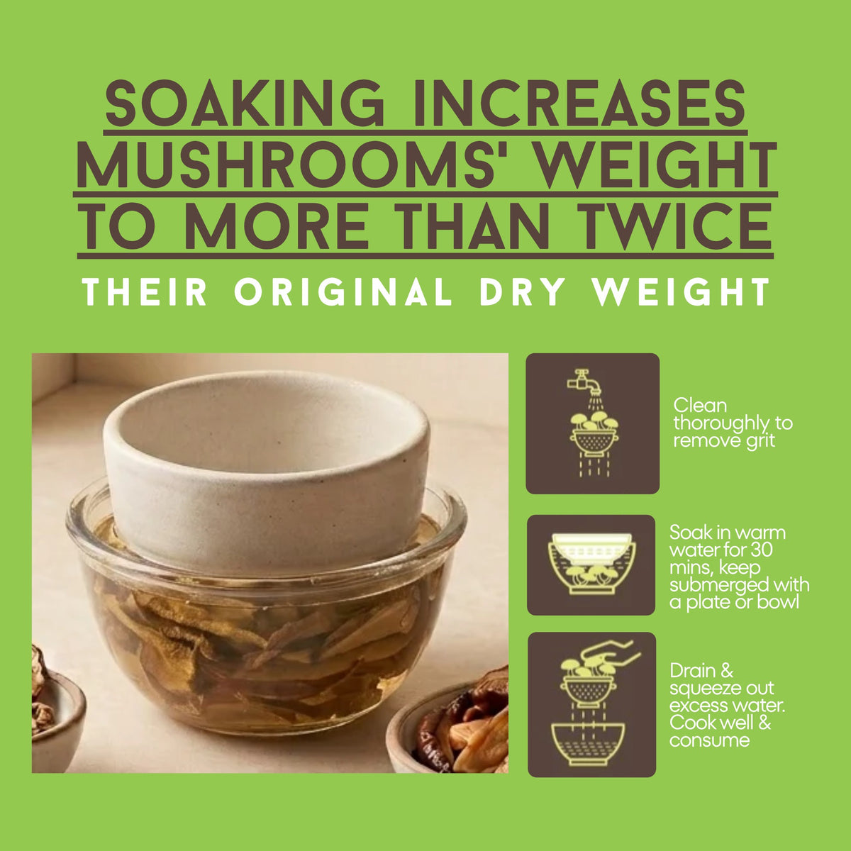 How to clean and rehydrate dried porcini mushrooms